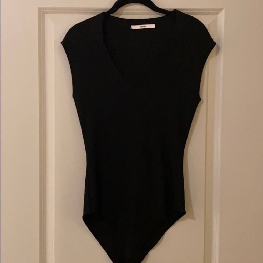 Uterqüe Black Bodysuit